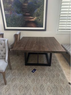 Luxury wood dining table and chairs
