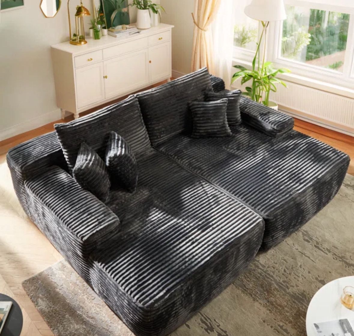 83.87" Sleeper Sofa With Dual Mattress