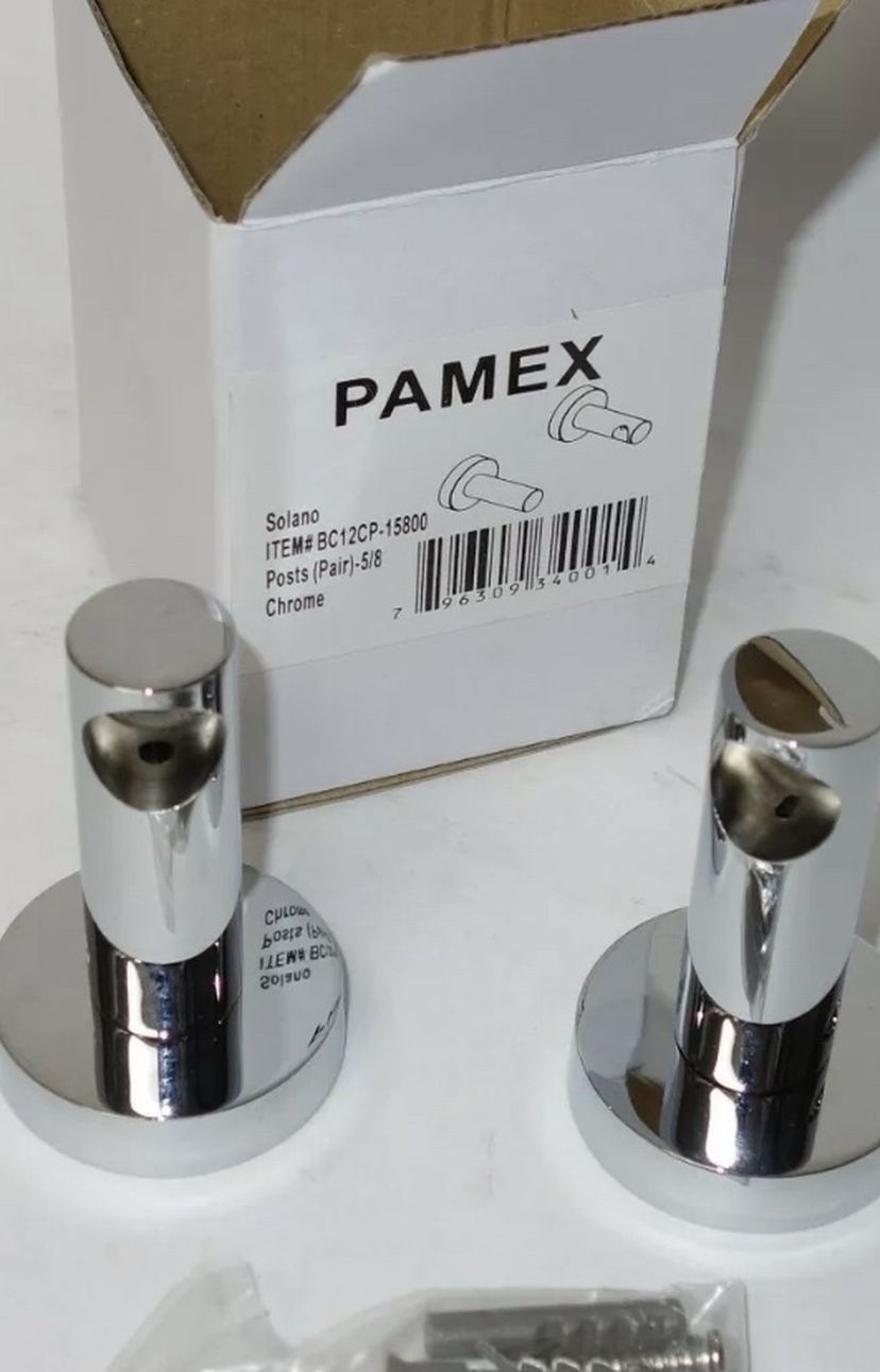 Contractor Pack of 50 Pamex Towel Bar Posts Solano Chrome BC12CP 15800 Item  is NEW, never