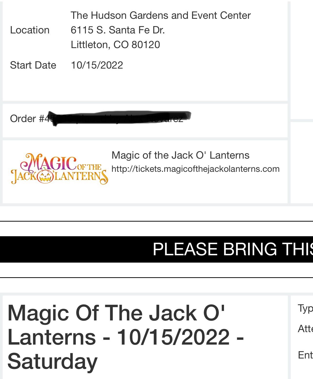Magic Of The JackOlanters Tickets 