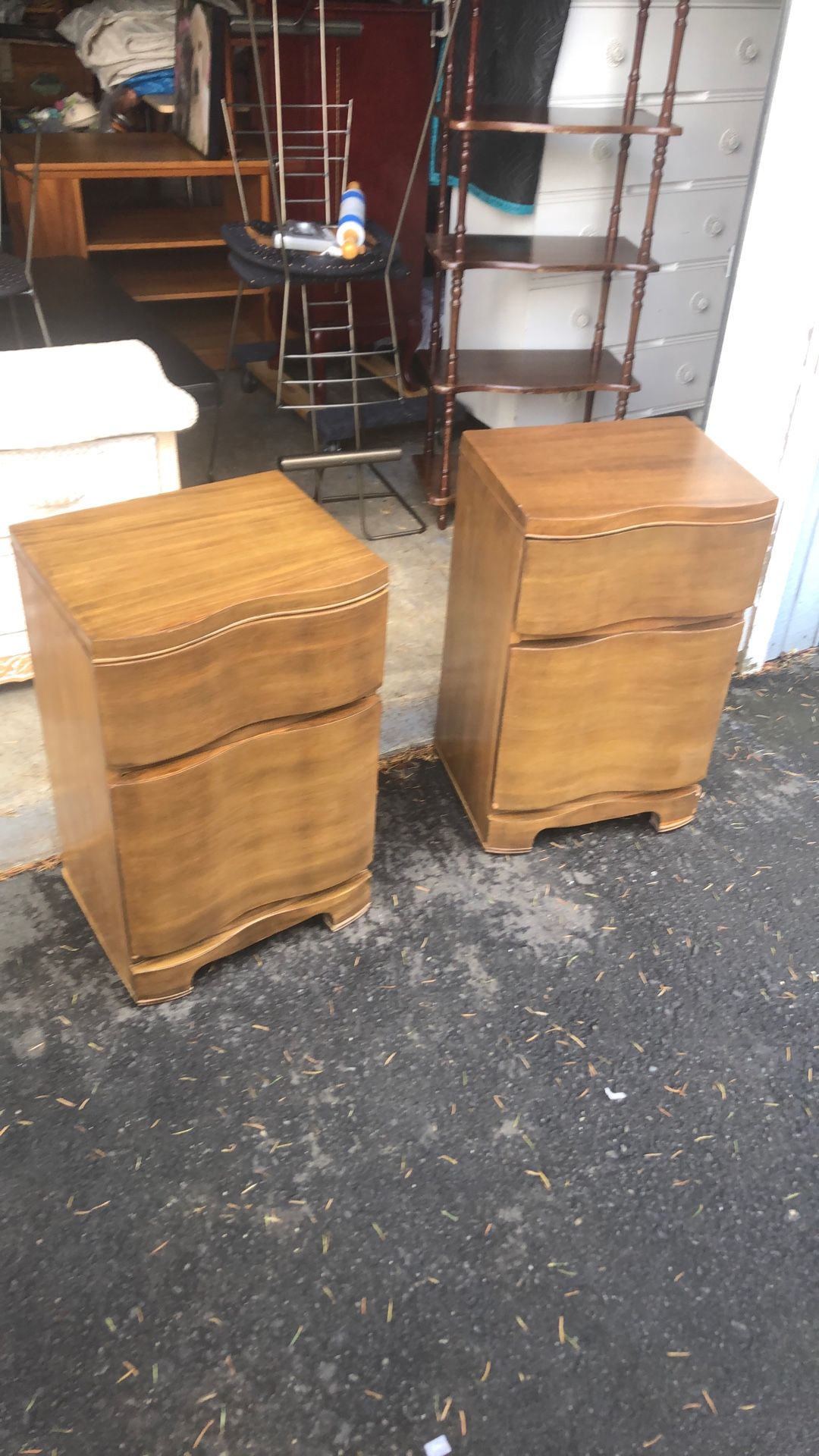 Mid century nightstand USA End table matching