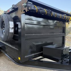 New 8x4x14 Heavy Duty Scissor Lyft Hydraulic Dump Trailer Loaded With Accessories 🏆