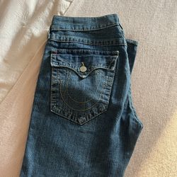 low rise true religion flared jeans