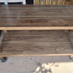 Rolling Cart GUSDORF  Walnut Finish Century Modern Style 