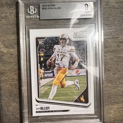 2018 Panini Score Josh Allen Rookie #350 Wyoming Cowboys Beckett Graded 9