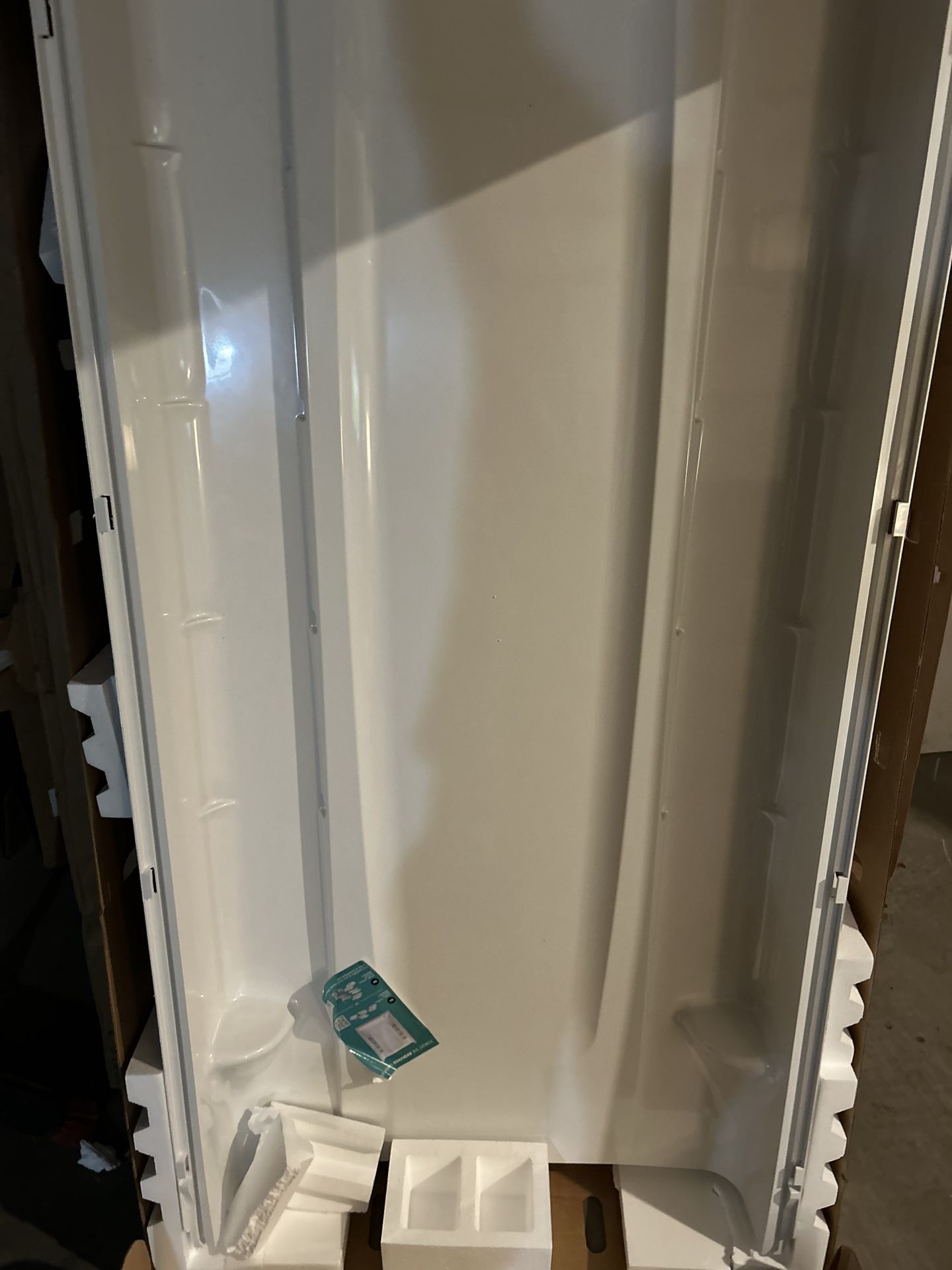 STORE+ 36 in. x 74 1/4 in. 1-Piece Direct-to-Stud Alcove Shower Back Wall in White 