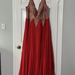 Red Gold Dress
