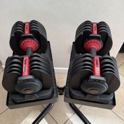 FitRx Adjustable Dumbbells 5-52.5lb Pair With Stand