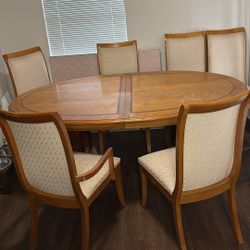 Wood Dining Table Set with 6 Chairs – Oval