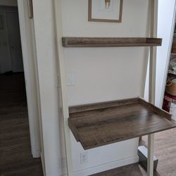 Leaning desk with shelves