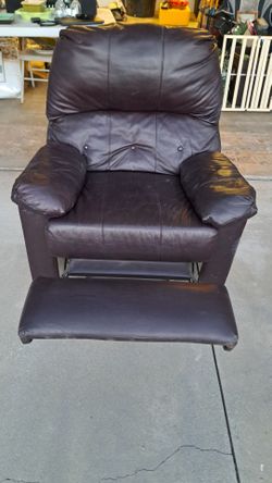 Brown leather recliner