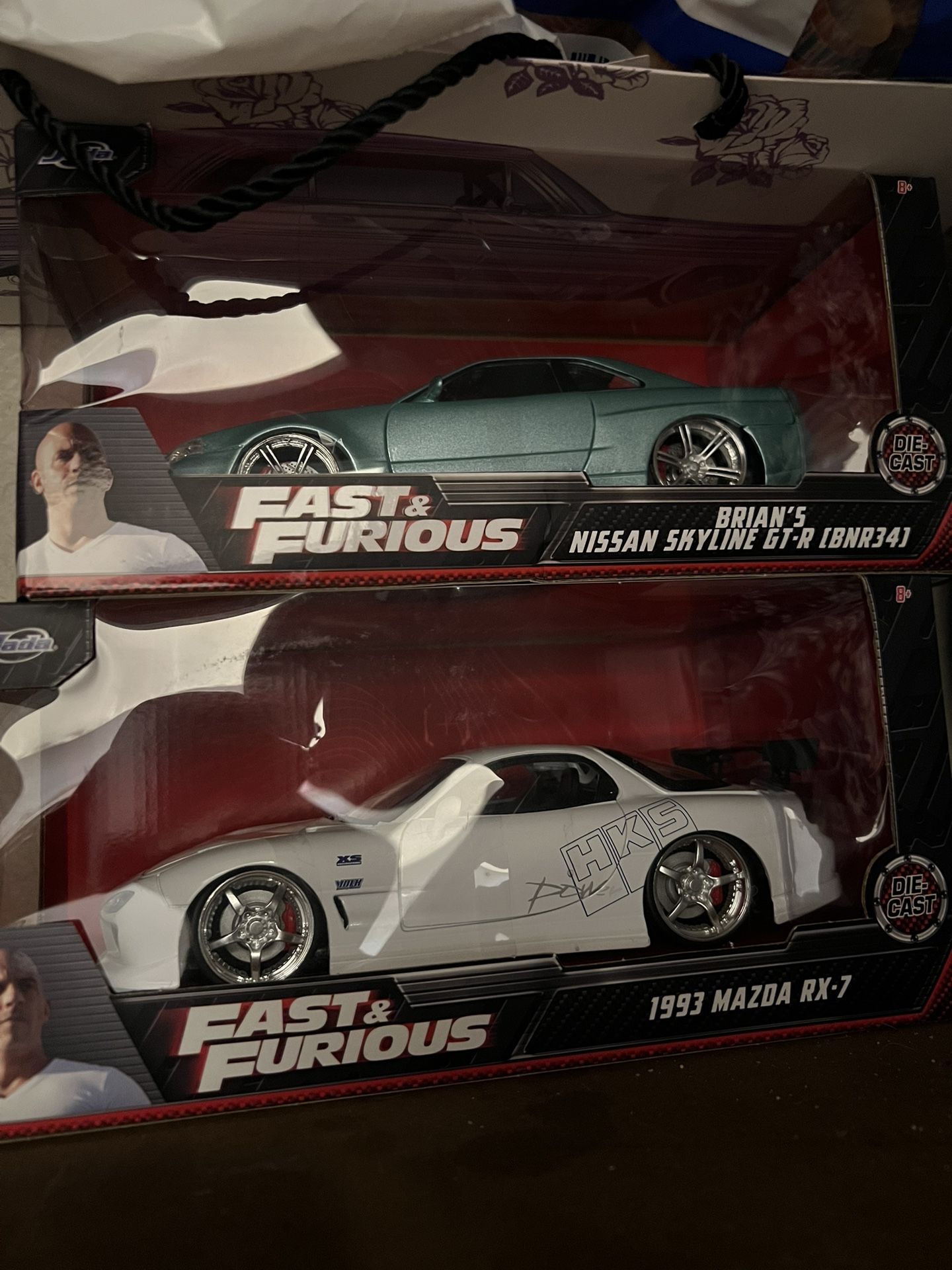 White Rx7 And Blue gtr Toy Collectible