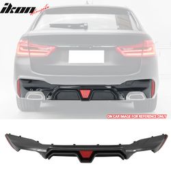 Fits 2017-2023 BMW G30 5 Series Carbon Fiber Print M5 CS Style Rear Diffuser w/ LED