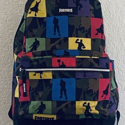 Large Fortnite Multiplier Backpack Black & Multi-Color Camo Kid's Backpack Unisex