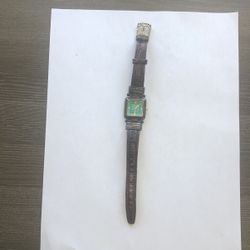 Ecclissi womens watch SR626SW Sterling Silver case -  leather band with sterling silver closure. Some normal wear but will need service. 