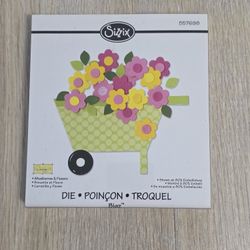 Sizzix Bigz Die Wheelbarrow & Flowers Dies Set 557698 Die-Cutting for Paper Crafts 