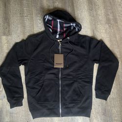 Black Burberry Zip-Up Hoodie Men’s Size Medium