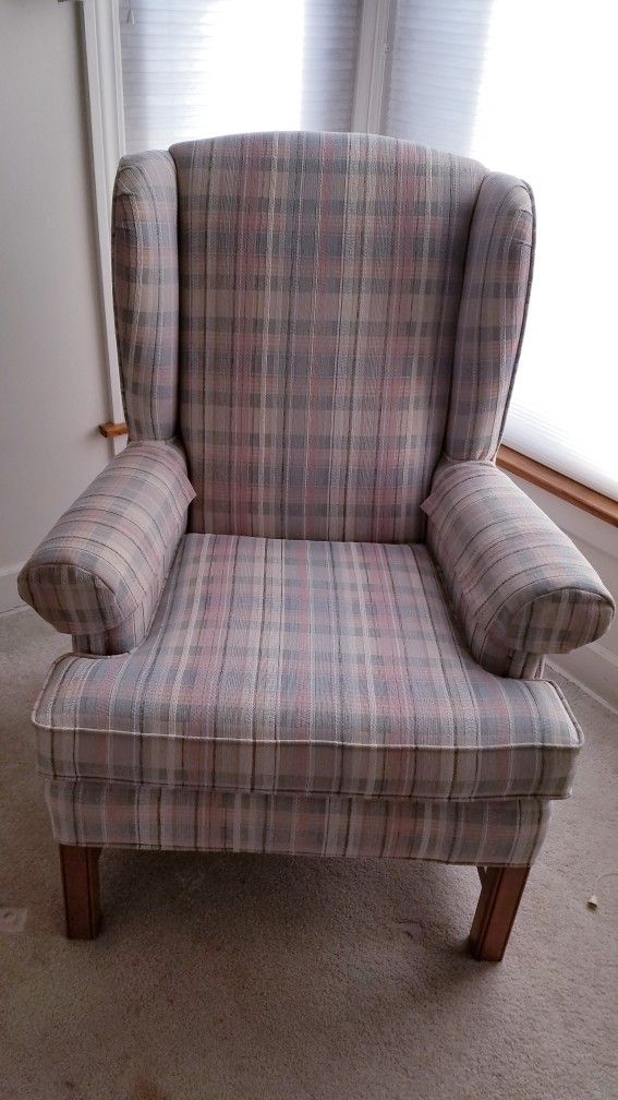 Walter E. Smith Wing Back Chair, Spring multicolor pattern