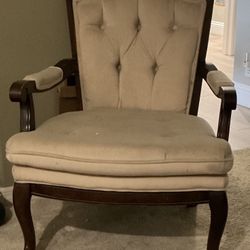 Upholstered And Wood Chair 