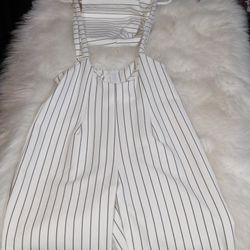 Pinstripe White Romper