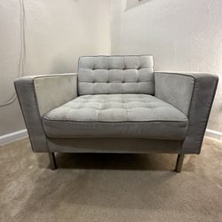 Gray Gus Modern Spencer Tuft Arm Chair Orig $1150