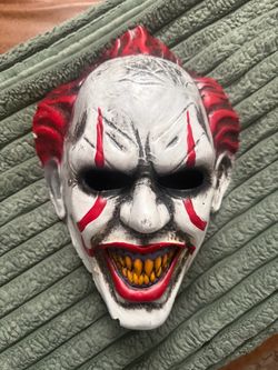 Scary Evil Clown Hard-Shell Halloween Mask – $45 OBO