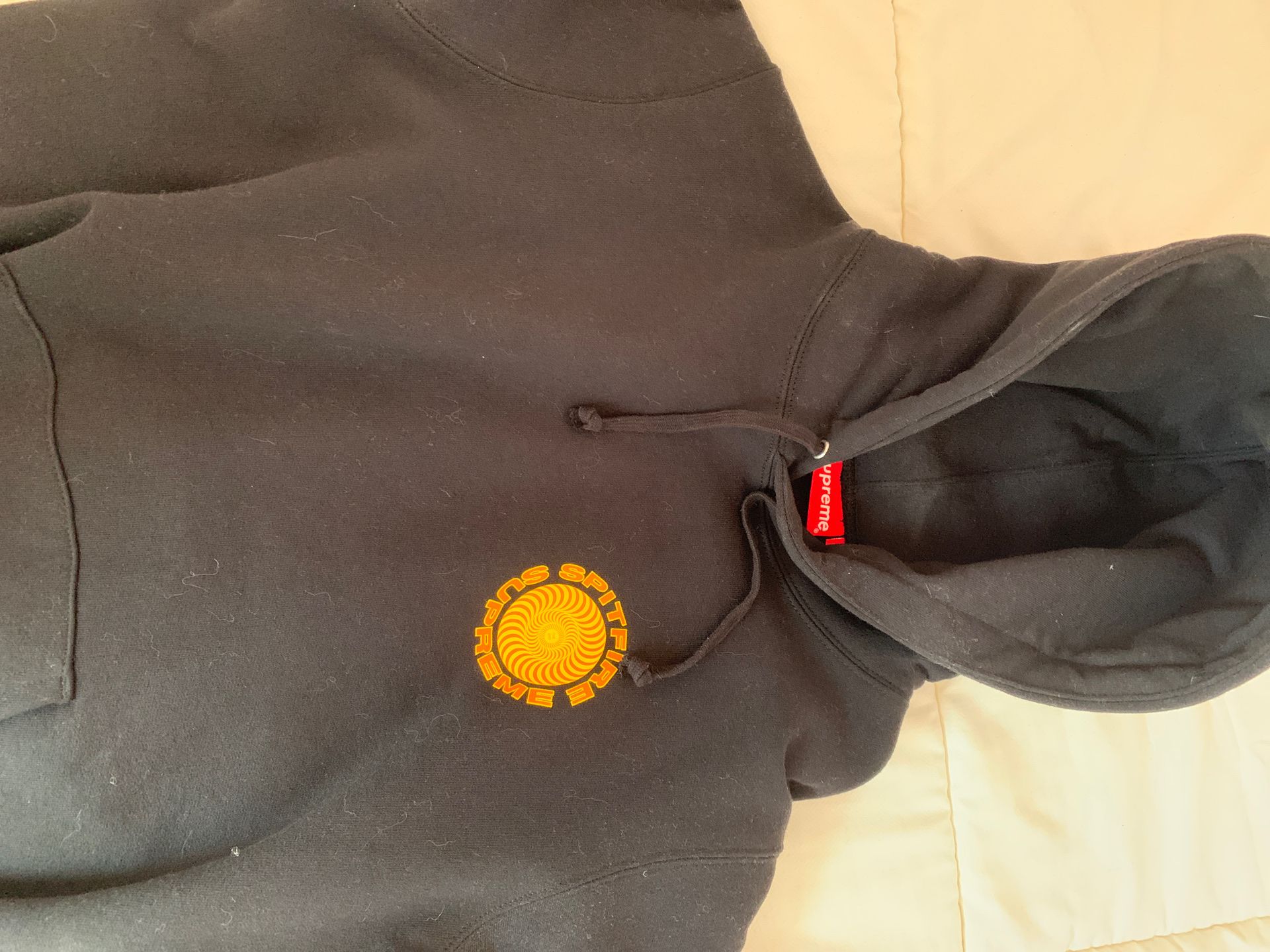 Supreme x spitfire hoodie orange and black size small