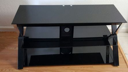 Black Tempered Glass TV Stand