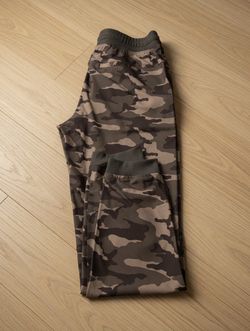 Men's Camouflage Jogger Pants L Fleece Cotton Drawstring Elastic Waist 30"