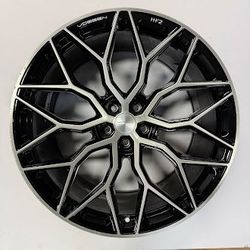 22" Vossen HF2 22x12 5x120 +25 Brushed Gloss Black Single Rim Wheel