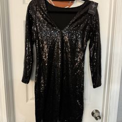 Sequin Black Dress size M