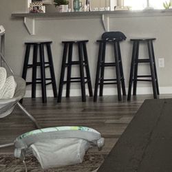 4 Wooden Barstools