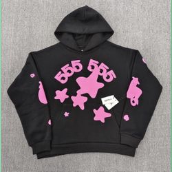 Black/ Pink Sp5der Hoodie Pullover