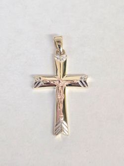 14kt Gold Hollow Crucifix Charm