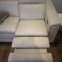 Ainsley Off White  Leather Power Reclining Sofa