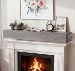 Decorative Wall Shelf Wood Floating Shelf, Fireplace Mantel Shelf