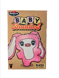 ZURU Fuggler Baby Baddies Mini Plush Bag Charm Pink Rabbit Keychain 2024 1+
