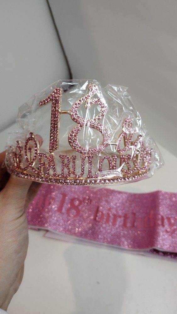 New 18 Birthday Crown And Sash 