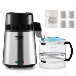 Water Distiller 16-Cups Silver Purifier 11 in. W 1.05 gal. Electric Kettle for Home Countertop Stainless Steel Interior