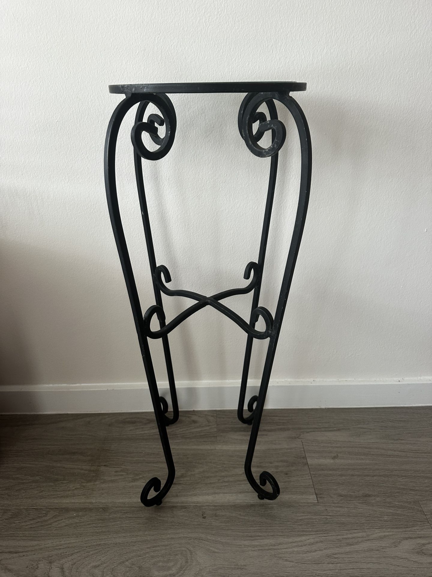 Wrought Iron & Glass Stand
