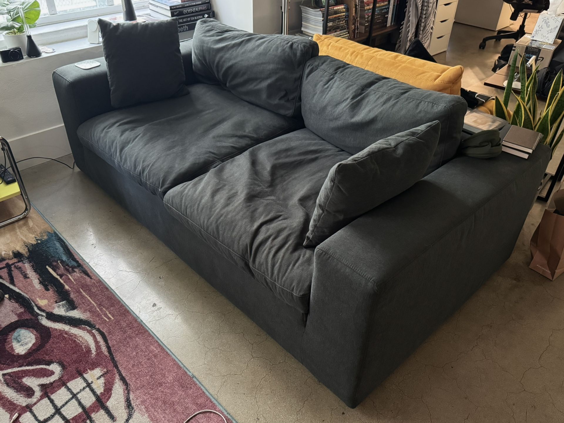 Dark Grey Couch AllModern 82” Upholstered MCM (CLEAN!!) Grey sofa
