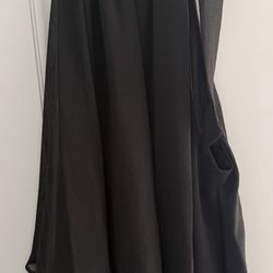 CeCe Black layered chiffon top