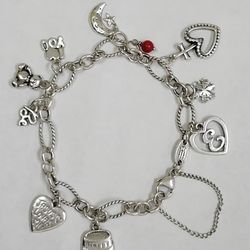 James avery silver Oval Twist Charm Bracelet sz L with charms