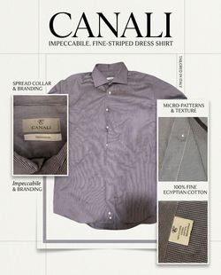 Canali Impeccabile Cotton Shirt 41/16 Blue White