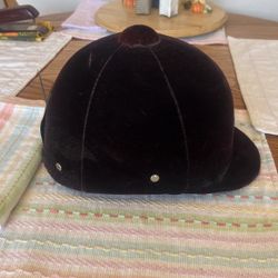 Vintage Hunt Crown 7 3/8 Black Velvet Riding Helmet