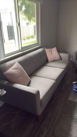 Mid century modern couch and accent chair set