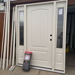 New Door Fiberglass Alabany Company Size W64 H81.3/4. Left Hand Inswing Lock  To $2250.  Or Patio Door New 