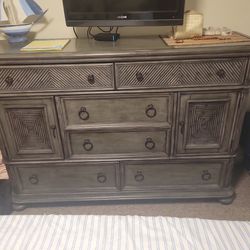 Rustic Gray Solid Wood Dresser