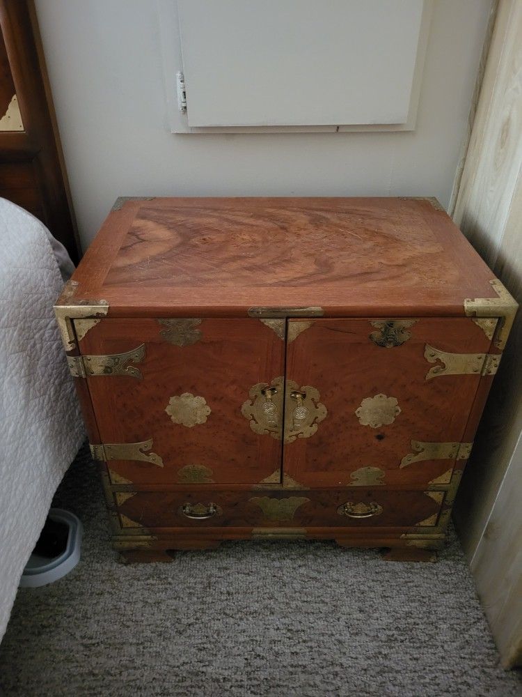 Asian Tansu Style Nightstand