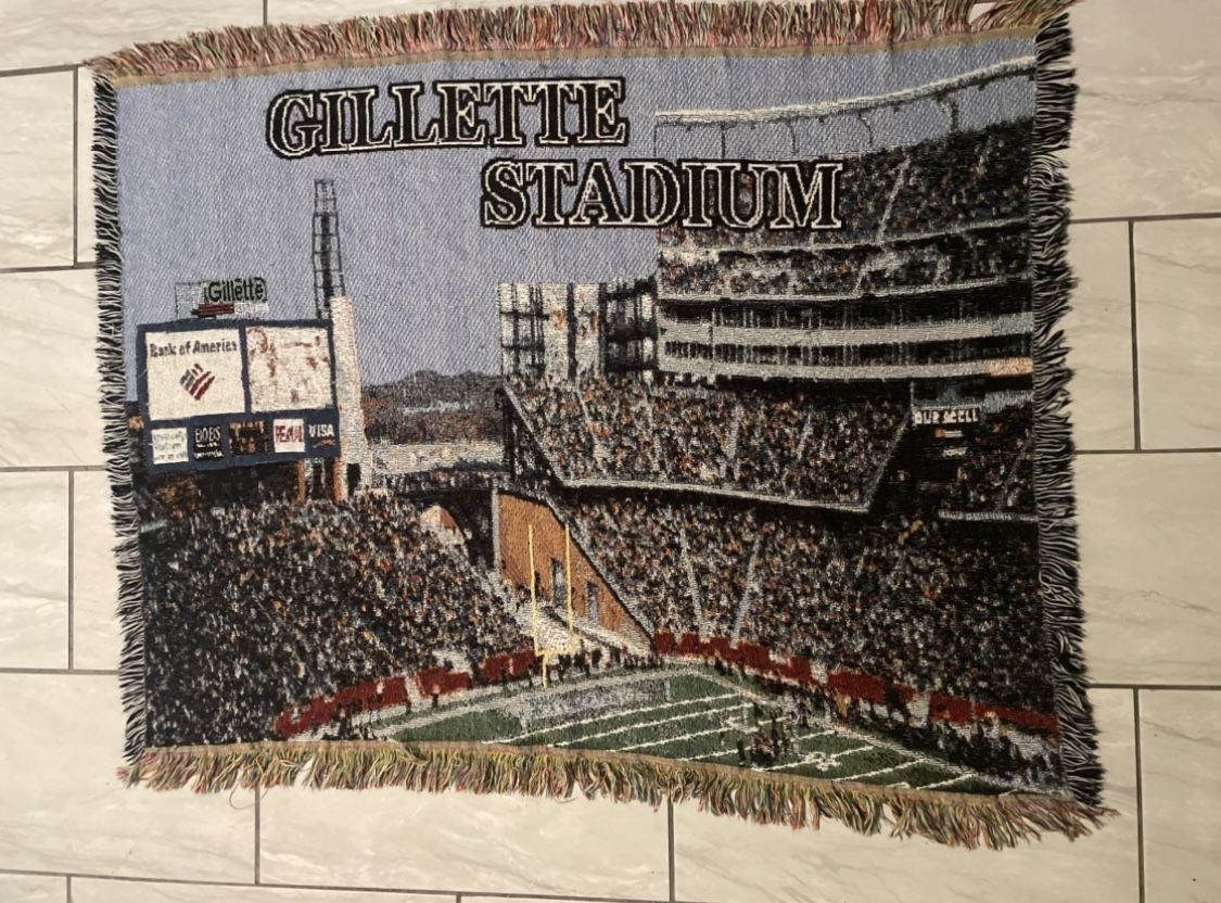 Gillette Stadium New England Patriots Home Field Afghan Woven Tapestry Blanket